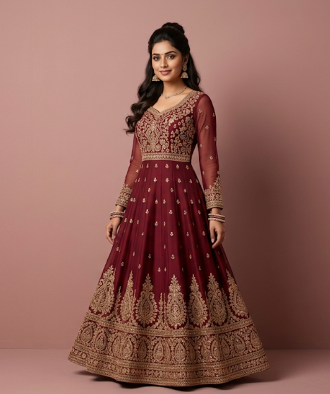 Embroidered Anarkali Dress